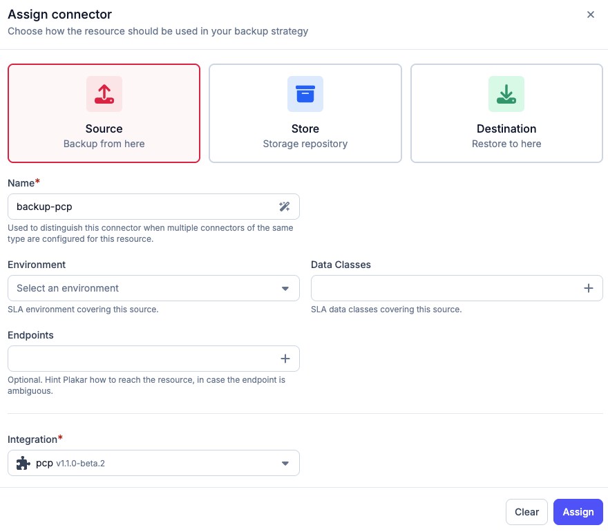 Add a PCP source connector