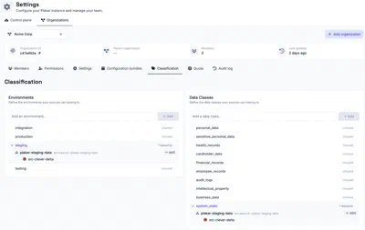 Creating and deleting environments and data classes