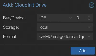 Adding a CloudInit Drive