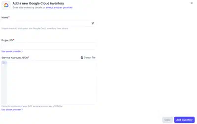 Creating Google Cloud inventory