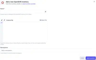 Creating OpenShift inventory