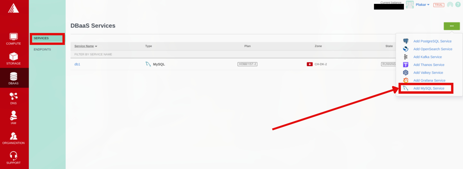 Setup a MySQL database