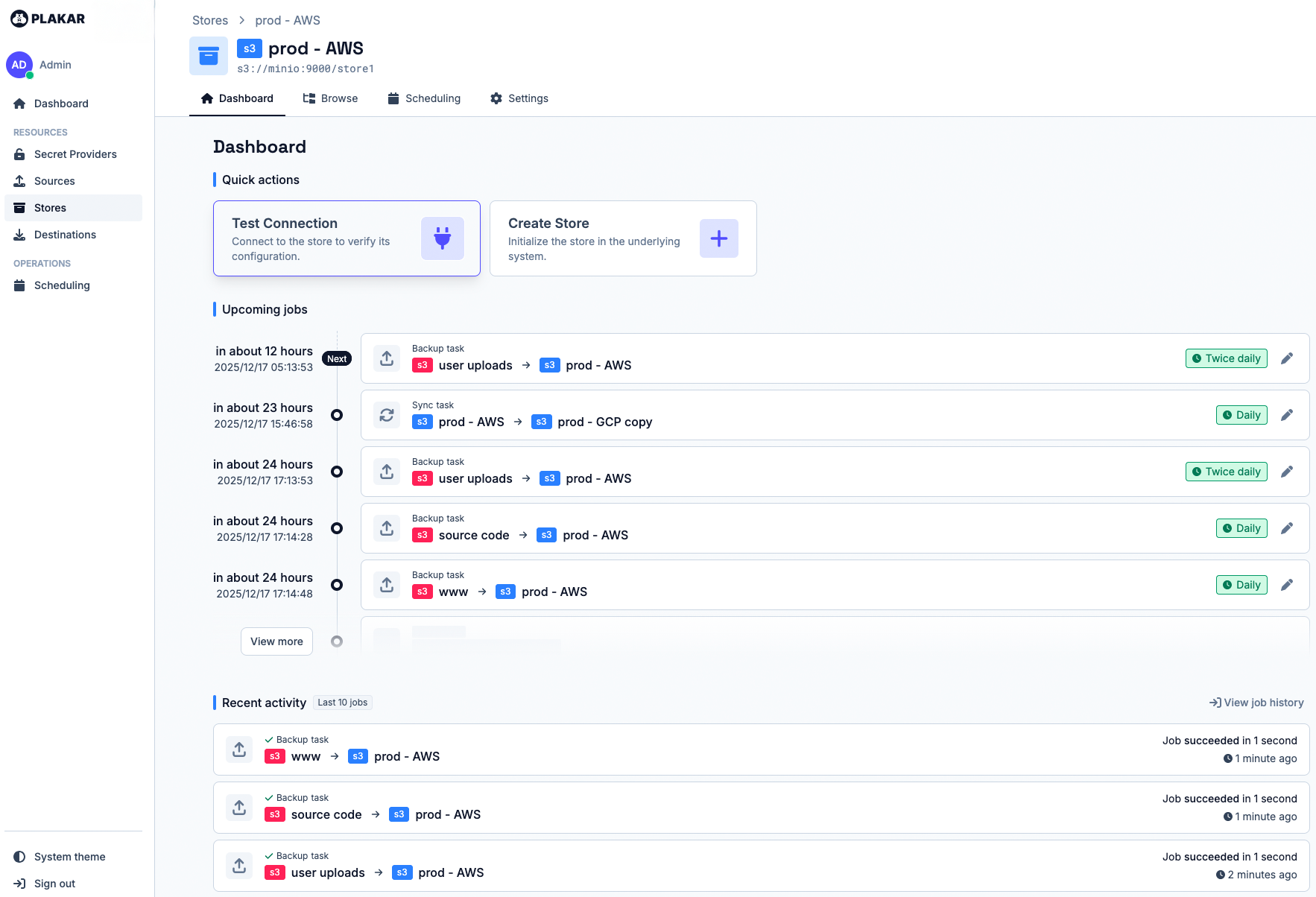 Plakar Enterprise Screenshot