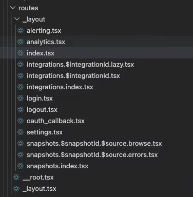 The route file structure in the Plakar codebase