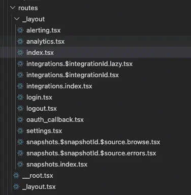 The route file structure in the Plakar codebase