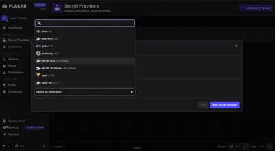 Plakar Control Plane — secret providers