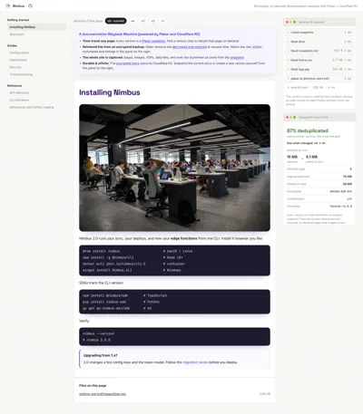 The Nimbus Docs current version, read live from disk